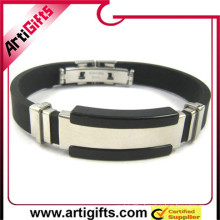 China factory supply cheap high quality fashion silicone bracelets with stainless steel clasp